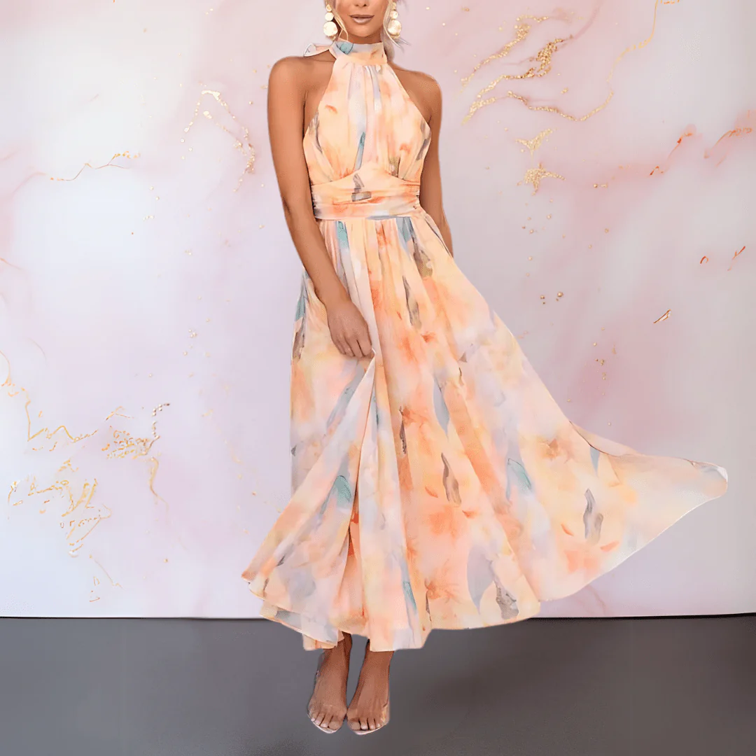 Esther | Vestido con estampado de acuarela
