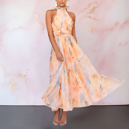 Esther | Vestido con estampado de acuarela
