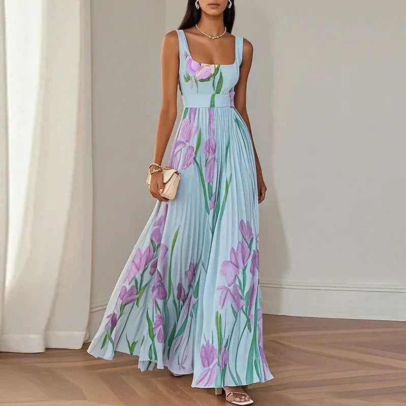 Oriah | Vestido largo de corte A con estampado floral