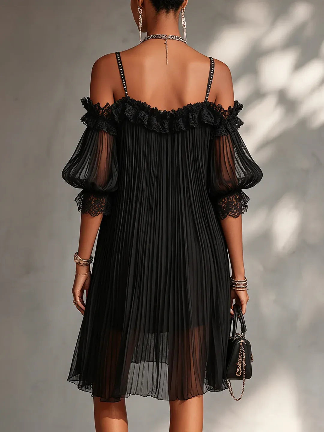 Vittoria | Minivestido negro de gasa