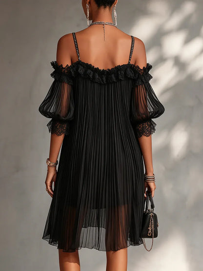Vittoria | Minivestido negro de gasa