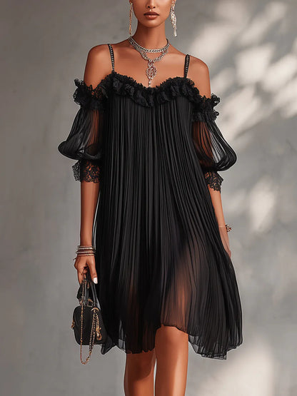 Vittoria | Minivestido negro de gasa
