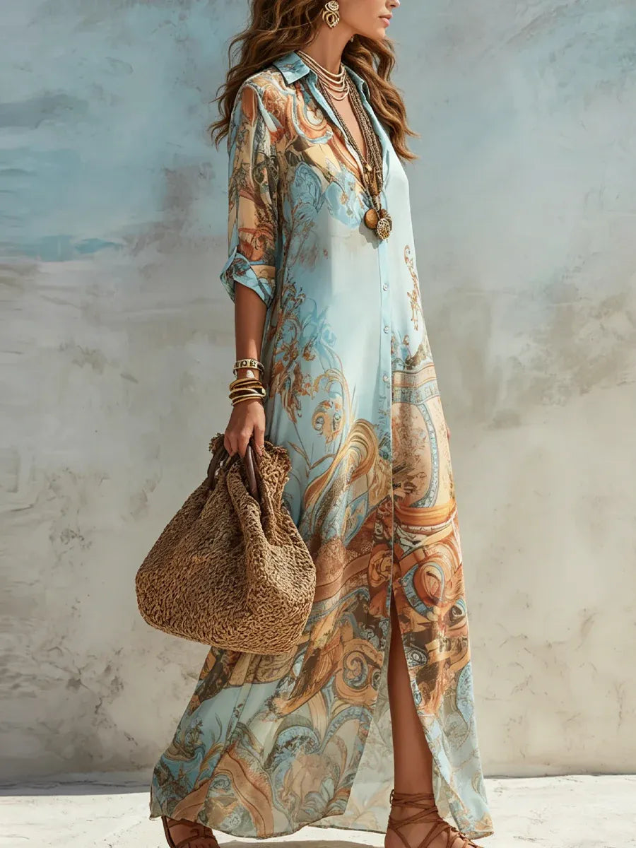Lorna | Vestido tipo camisero Mediterráneo